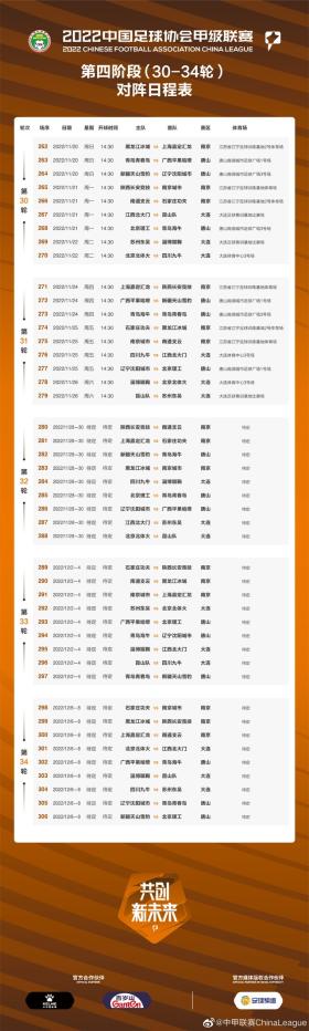 中甲公布剩余赛程：12月8日收官，第30轮开打前参加足协杯赛事 